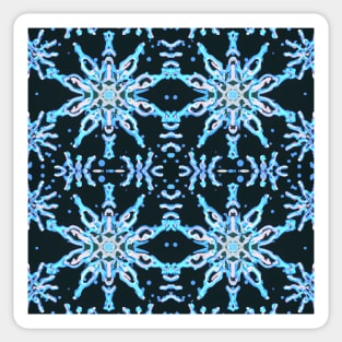 Snow Flakes Pattern Vibrant Blue and Black Sticker